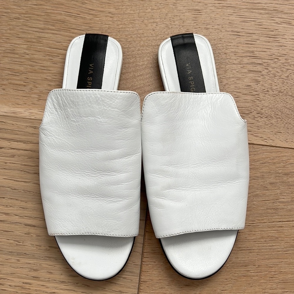 Via Spiga White Slide Sandals